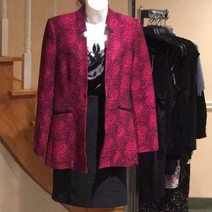 NWOT Red with black design Blazer skirt suit